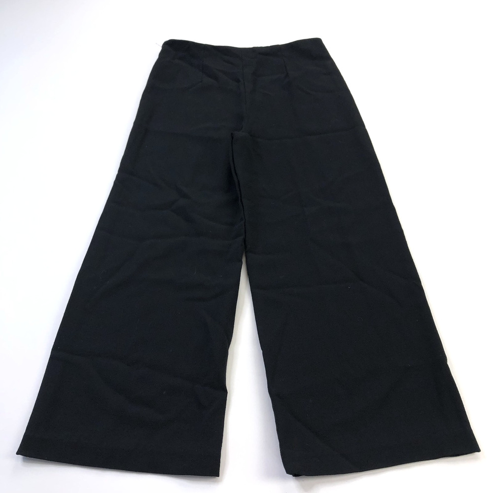 Silence + Noise 2 (Fit 27W 22L) Rayon Wool Mid Rise Wide Leg Trouser Pants Black